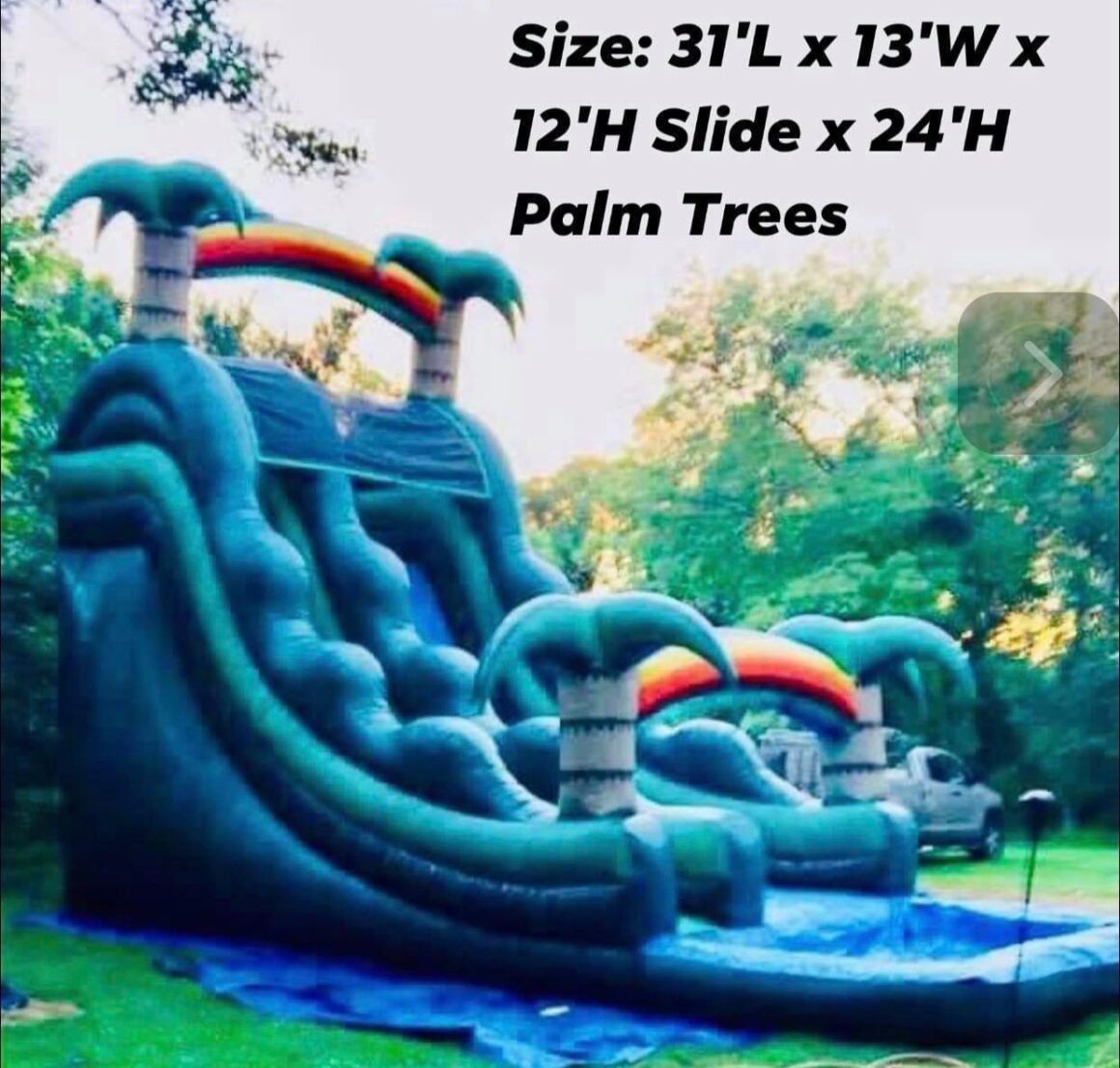 Palm Trees Size 31 L x 13 W x 12 H Slide x 24 H