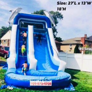 Slide 27 ft Dolphins Blue Inflatable Water Slide