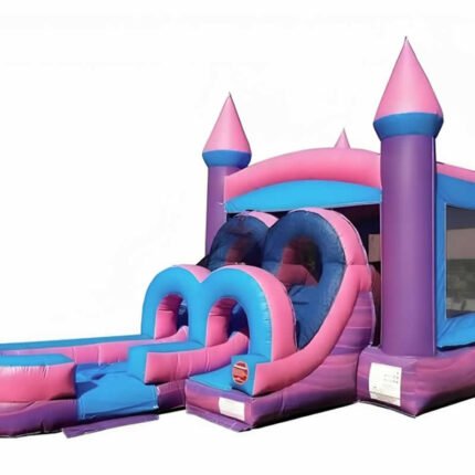 Pink Water Slide Bounce House Combo Rental