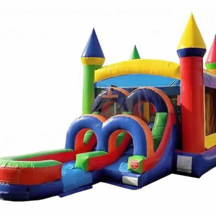 Rainbow Water Slide Bounce House Combo Rental