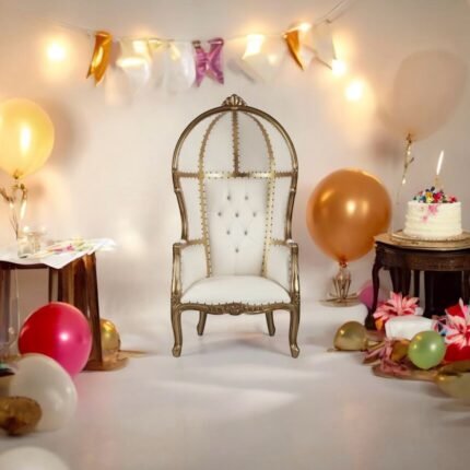 Royal Canopy Throne Chair Gold