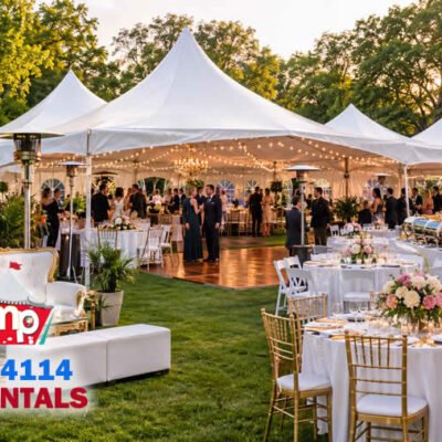 Wedding tent and party rentals for an outdoor reception in New Jersey